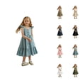 thumbnail image 1 of Sleeveless Casual Little Girl Dress Button Down Ruffled Girls Dresses for Girls Age 1 6 Years Kids Dress for Summer Beach Vacation Daily School Wear, 1 of 3