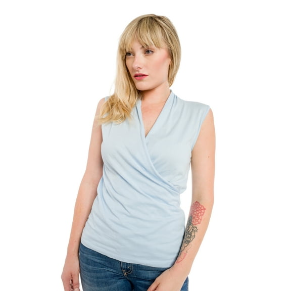 Sleeveless Cotton Wrap Top