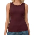 thumbnail image 1 of Sleeveless Crew Neck Women Slim Fit Ribbed Tank Tops Camisole, 1 of 6