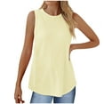 thumbnail image 1 of Sleeveless Crewneck Tank Tops Women's Solid Color Summer Casual Plain Tees Beige,L, 1 of 6