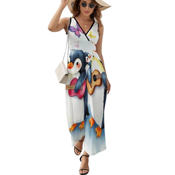 Sleeveless Dress Cute Penguin Women Long Dresses Women's Summer Dresses 2025 Bridesmaid