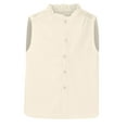 thumbnail image 1 of Sleeveless Dress Shirts for Women, Yigetop A Versatile Sleeveless Shirt with A Collar for A Slimming Look As An inner Layer for A Suit Sleeveless Button Up Shirts for Women Beige L, 1 of 7