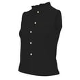 thumbnail image 1 of Sleeveless Dress Shirts for Women, Yigetop A Versatile Sleeveless Shirt with A Collar for A Slimming Look As An inner Layer for A Suit Sleeveless Button Up Shirts for Women Black XL, 1 of 8