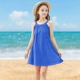 thumbnail image 1 of Sleeveless Dresses for Girls Cute Sundresses Size 4-15 Teens Kids Trendy Solid Color Loose Pullover Going Out Beach Dress Summer, 1 of 8