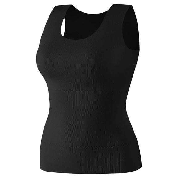 Sleeveless Fleece Thermal Top for Women - Cold Weather Warm Undershirt, Practical Base Layer & Thermal Underwear Tank Black XXL
