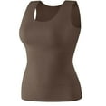 thumbnail image 1 of Sleeveless Fleece Thermal Top for Women - Cold Weather Warm Undershirt, Practical Base Layer & Thermal Underwear Tank Brown XXL, 1 of 9