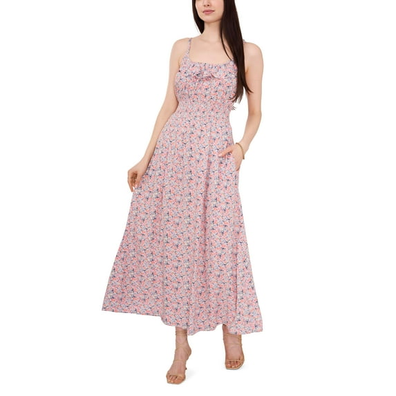 Sleeveless Flounce Maxi Dress Washed Floral XS