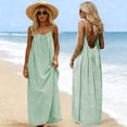 thumbnail image 1 of Sleeveless Flowy Long Sundress for Women with Spaghetti Straps and Backless Design, 1 of 9