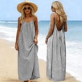 thumbnail image 1 of Sleeveless Flowy Long Sundress for Women with Spaghetti Straps and Backless Design, 1 of 9