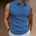 thumbnail image 1 of Sleeveless Golf Shirts for Men with Pocket Button Collared Waffleknit Tank Tops Mens Solid Color Slim Pullover Casual Comfort Tshirts Tees, 1 of 6