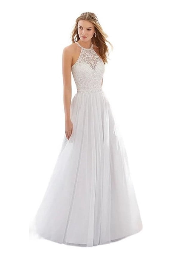 Sleeveless Halter Neckline Bodycon Wedding Dress