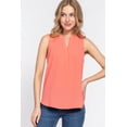 thumbnail image 1 of Sleeveless Henley Neck Woven Top, 1 of 5