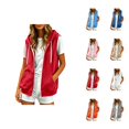 thumbnail image 1 of Sleeveless Hoodie Women Summer Fall Casual Zip Up Jacket Hooded Sweatshirt with Pockets Vest Outerwear, 1 of 8