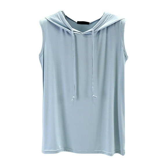 Sleeveless Hoodies for Women, Yigetop Women's Summer Sleeveless Hooded Tank Top T Shirt for Athletic Relaxed Breathable Summer Hoodies for Women B 2XL