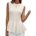 thumbnail image 1 of Sleeveless Knit Tops Slim Fit Ribbed Peplum Sweater Vest, 1 of 7