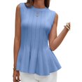 thumbnail image 1 of Sleeveless Knit Tops Slim Fit Ribbed Peplum Sweater Vest, 1 of 7