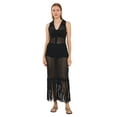 thumbnail image 1 of Sleeveless Knitted Maxi Dress with V-Neck and Tassel Hem, 1 of 5