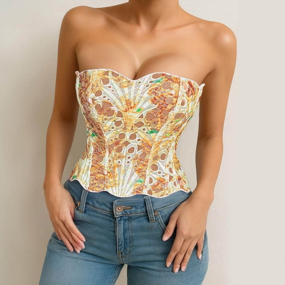 Sleeveless Lace-Up Body Shaper: Women's Corset Style Bustier for Cosplay, Burlesque and Waist Cinching Lingerie