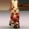 thumbnail image 1 of Sleeveless Long Dress Casual Beach Women Summer Dress Lady V Neck Butterfly Printed Dresses Elegant, 1 of 6