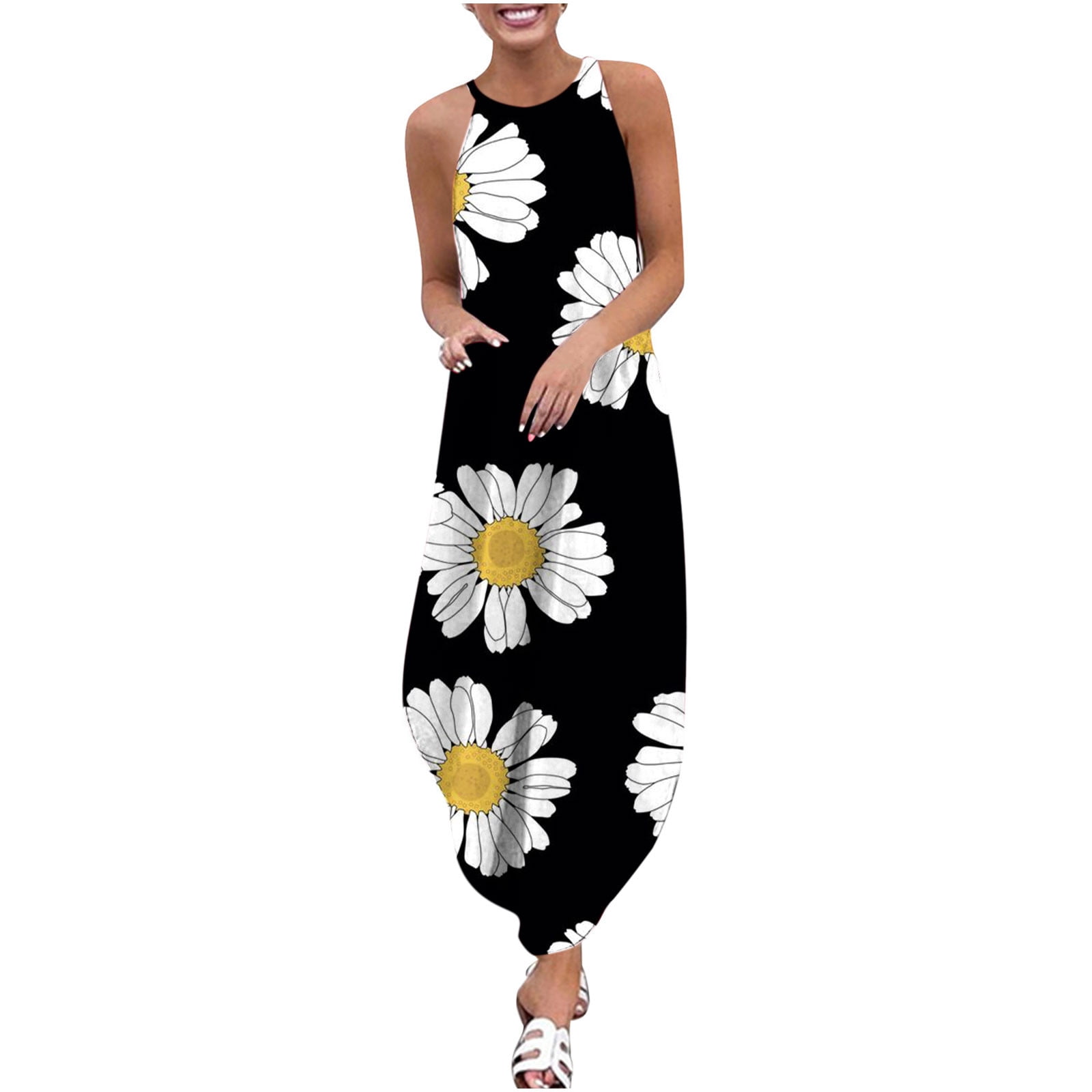 White sunflower 2024 maxi dress