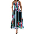thumbnail image 1 of Sleeveless Maxi Dresses for Women Vintage Floral Print Long Dress Loose Tank Dress with Pockets Round Neck Sundress, 1 of 5
