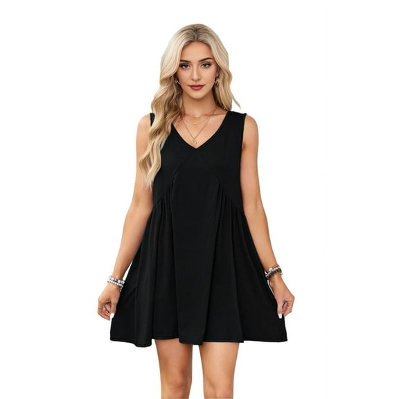 Sleeveless Mini Dress Black XS