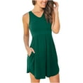 thumbnail image 1 of Sleeveless Mini Dress for Women Summer Casual Short Sundress Beach Vacation Dresses with Pocket, 1 of 5