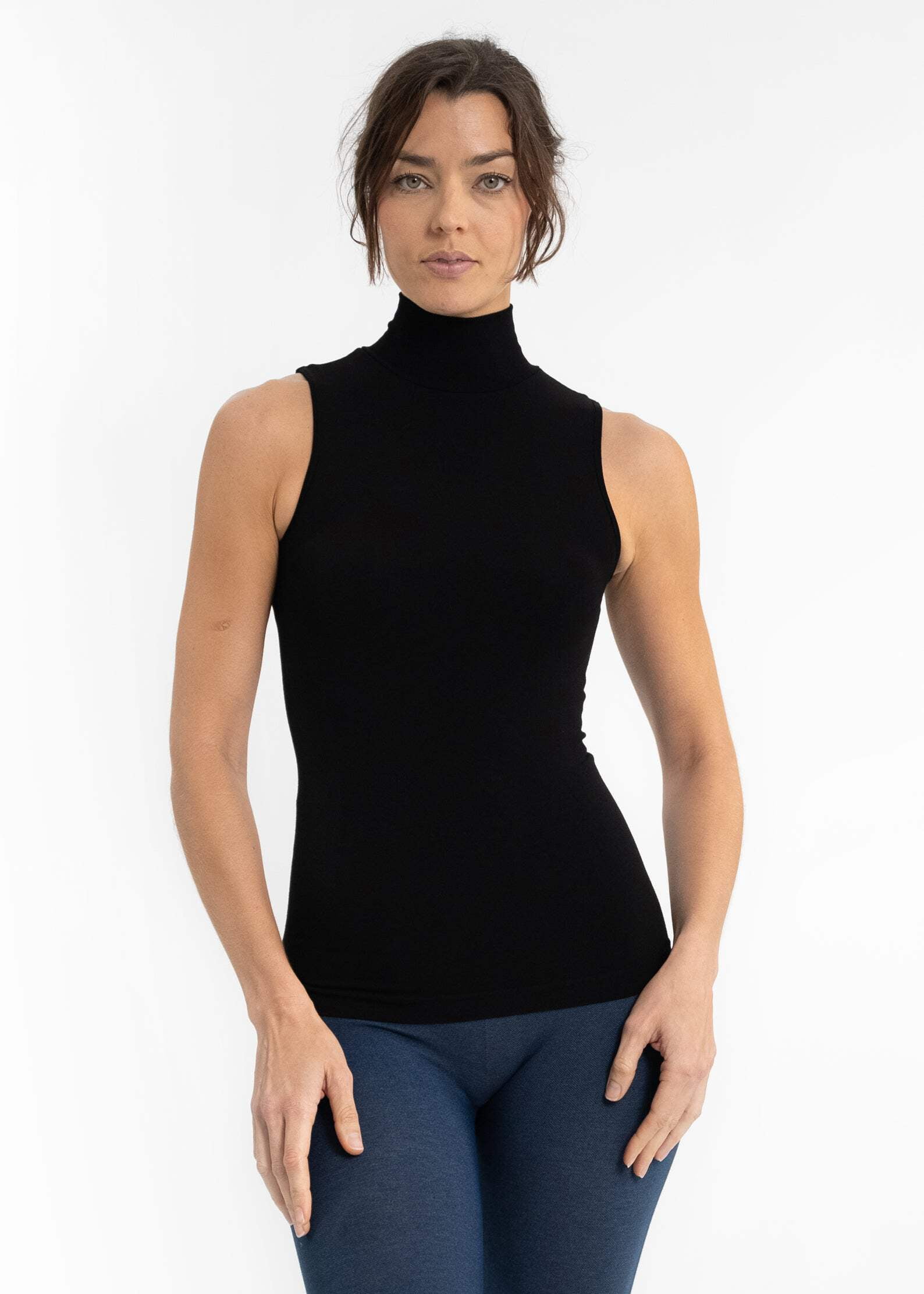 Neck Less. Top Sleeveless Mock Neck Top - Walmart.com