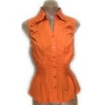 thumbnail image 1 of Sleeveless Mocked V-Neck Shape Button Down Shirt, 1 of 1