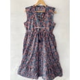thumbnail image 1 of Sleeveless New Block Wood Floral Dress,Humming Dress,Summer Dress,Handblock Dress,Block print Dress,Dresses For Woman,Button Dress,Pocket, 1 of 9