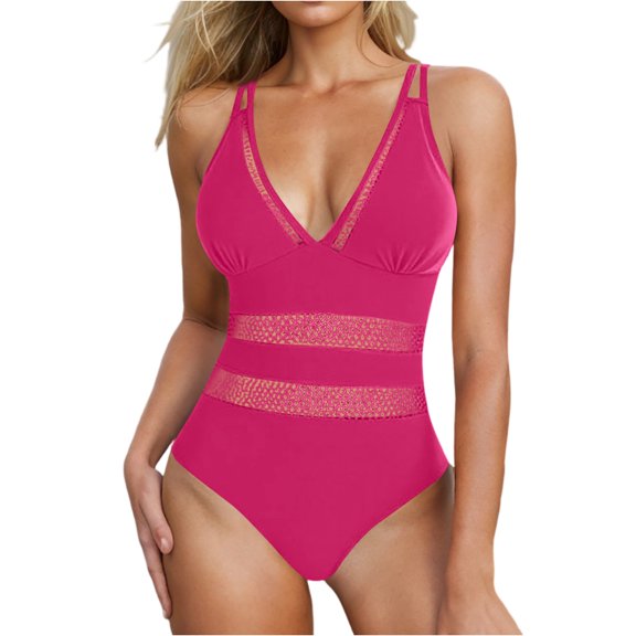 Sleeveless Outdoor Swimsuit Sexy Swimsuits for Women Solid Color One-Piece Bikini Womens Swimsuit Cover Up Beach Sports Bikini