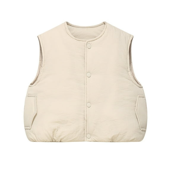 Sleeveless Padded Vest for Men and Women Lightweight Button Down Warm Outerwear with Pockets for Everyday Wear