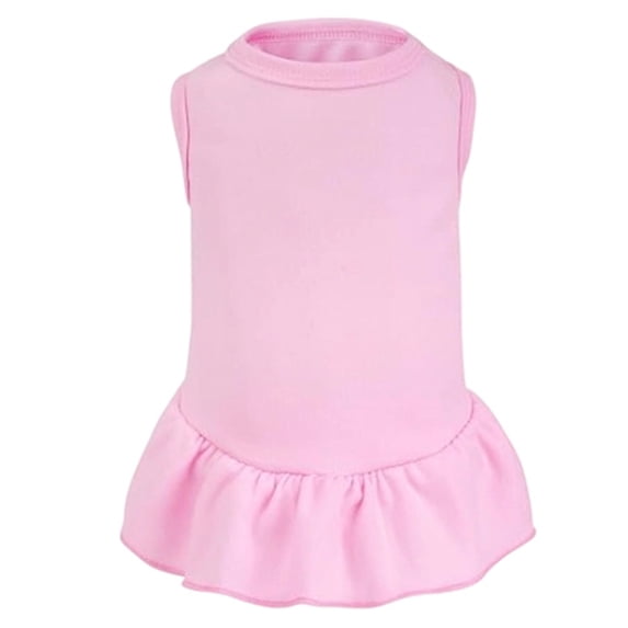 Sleeveless Pet Dress Summer Breathable Lightweight Cat Dog Apparel for Outdoor Walking,Pink-30cm