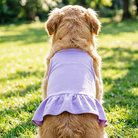 Sleeveless Pet Dress Summer Breathable Lightweight Cat Dog Apparel for Outdoor Walking,light purple-30cm