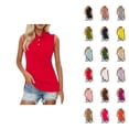 thumbnail image 1 of Sleeveless Polo Shirts for Women Summer Casual Collared Basic Plain Tank Tops Dressy Casual T Shirt Blouse, 1 of 6