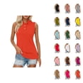 thumbnail image 1 of Sleeveless Polo Shirts for Women Summer Casual Collared Basic Plain Tank Tops Dressy Casual T Shirt Blouse, 1 of 5