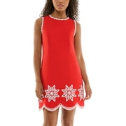 Nanette Lepore Womens Sleeveless Poplin Dress with Embroidery, Sizes XS-L