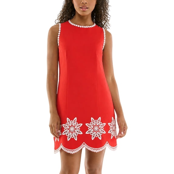Nanette Lepore Women's Sleeveless Poplin Dress with Embroidery, Sizes XS-XXXL