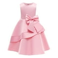 thumbnail image 1 of Sleeveless Princess Dresses for Girl 8 Years Satin Bowknot Layered Ruffle Dress A-Line Birthday Party Formal Dress 2-8T, Pink, 5 Years, 1 of 3