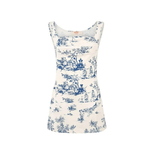 Sleeveless Printed Mini Dress