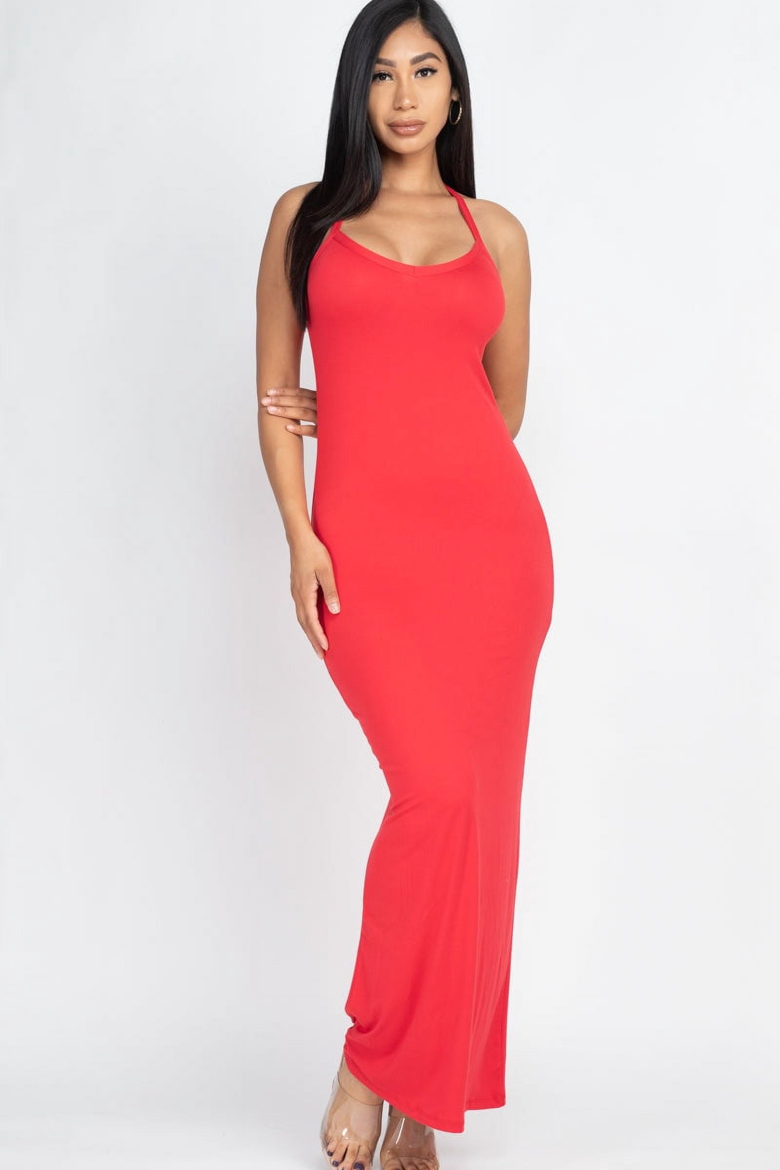 red racerback maxi dress Womens Next Red Ribbed Maxi Racerback Dress XL Regular (US 16-18)