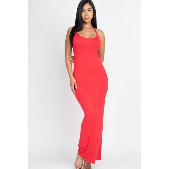 Sleeveless Racerback Maxi Dress