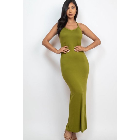 Sleeveless Racerback Maxi Dress