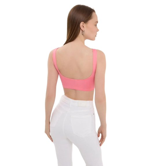 Sleeveless Round Neck Top with Back Detail