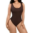 thumbnail image 1 of Sleeveless Seamless Sculpting Thong Bodysuit for Women Tummy Control Shapewear Brown shaper body suit(Brown, XL), 1 of 7