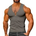 thumbnail image 1 of Sleeveless Shirts For Men Qiggri Summer Knitted Fitness Top Solid Color Casual Sleeveless Men's I-Shaped V-Neck Sleeveless Top Muscle Shirts For Men, 1 of 5
