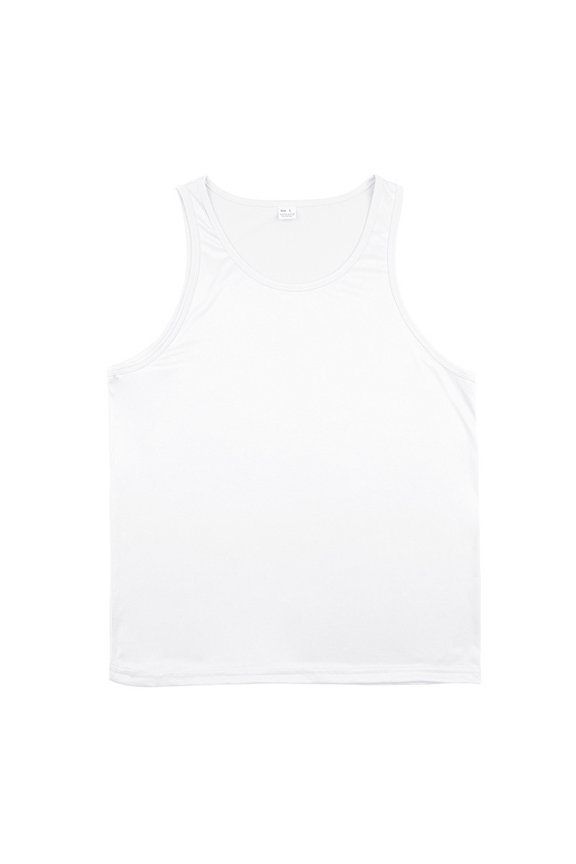 Sleeveless Shirts for Men Performance Tank Tech Muscle Tee Ultra Soft Moisture Wicking Fitness White 3XL
