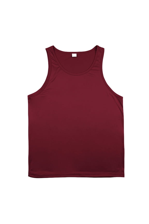 Sleeveless Shirts for Men Performance Tank Tech Muscle Tee Ultra Soft Moisture Wicking Fitness Wine M
