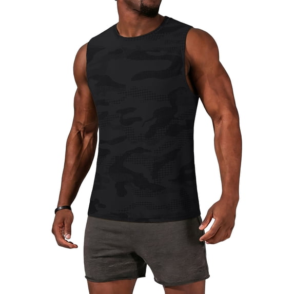 Sleeveless Shirts for Men Quick Dry Camo Tank Tops Casual Summer Relaxed Fit Muscle Tank Top Lounge Athletic Shirts Cool Tops, S