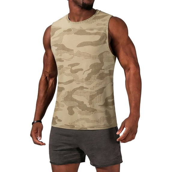 Sleeveless Shirts for Men Quick Dry Camo Tank Tops Casual Summer Relaxed Fit Muscle Tank Top Lounge Athletic Shirts Cool Tops, XL